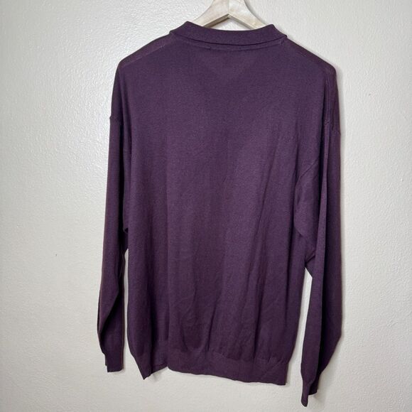 Raffi Linea Uomo Sweater Mens XL Purple Collared Polo Knitted Pullover Preppy - Picture 5 of 5